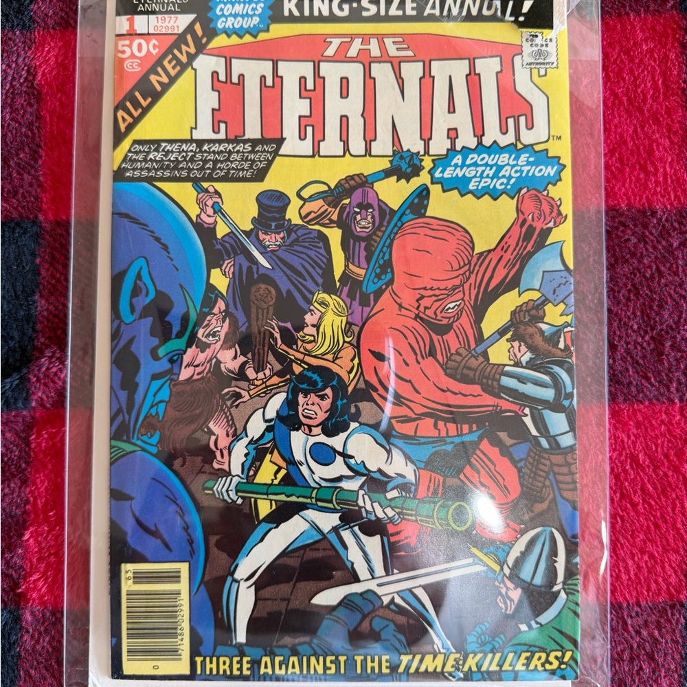 Marvel The Eternals Comic Cover - Yellow, Red, Blue